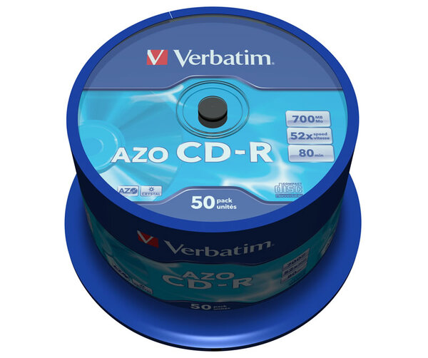 Носії інформації VERBATIM CD-R 700Mb 52x Cake 50 Cryst