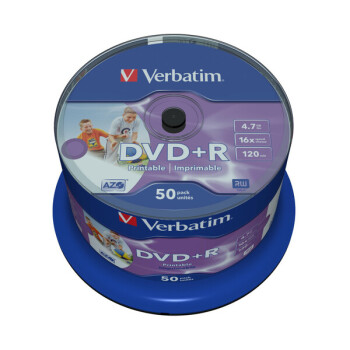 Носії інформації VERBATIM DVD+R 4.7 Gb 16x Cake 50 pcs Printable. фото 2