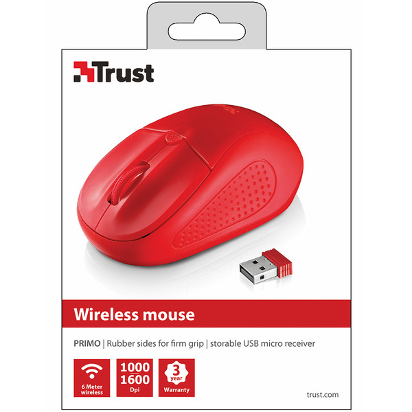 Миша TRUST Primo Wireless Mouse Red. фото 5