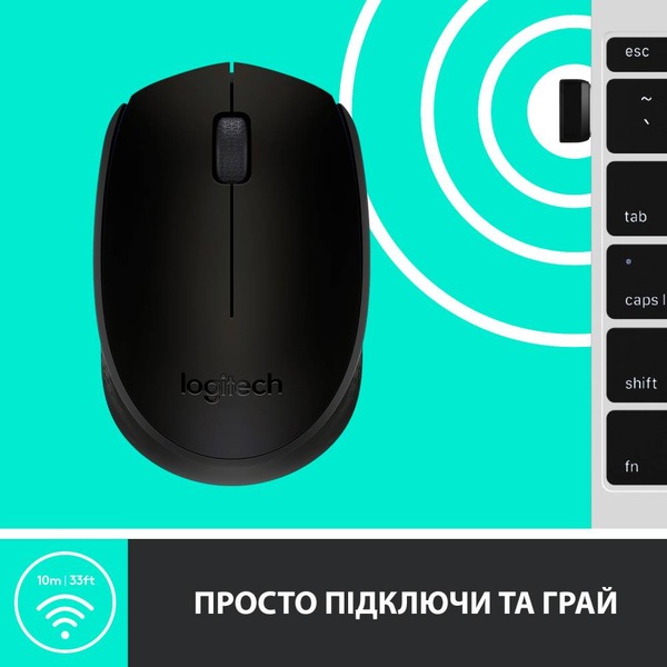 Миша LOGITECH Wireless Mouse M171 black. фото 4