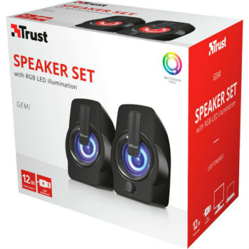 Колонки TRUST Gemi RGB 2.0 speaker set black. фото 3
