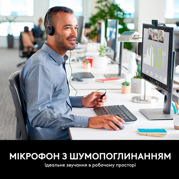 Гарнітура LOGITECH Headset PC 960 Stereo Headset USB, OEM . фото 3