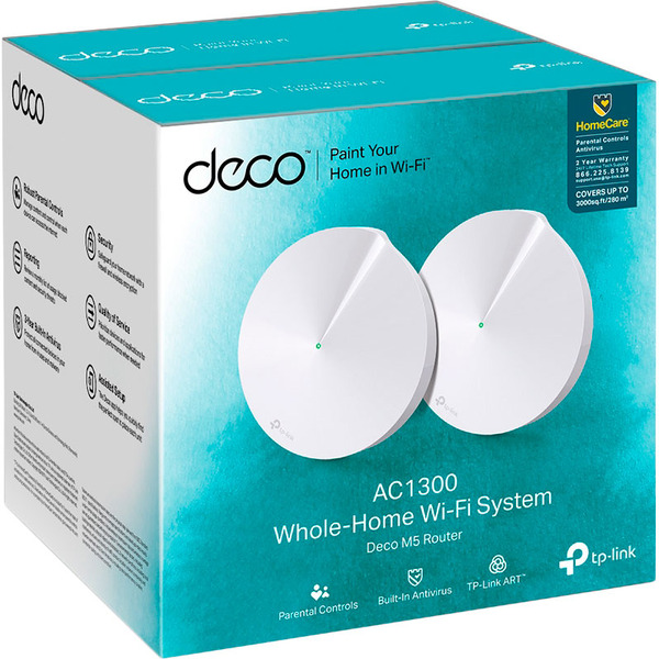  Wi-Fi роутер TP-LINK Deco M5 2 pcs AC1300 (DECO-M5-2-PACK) . фото 2